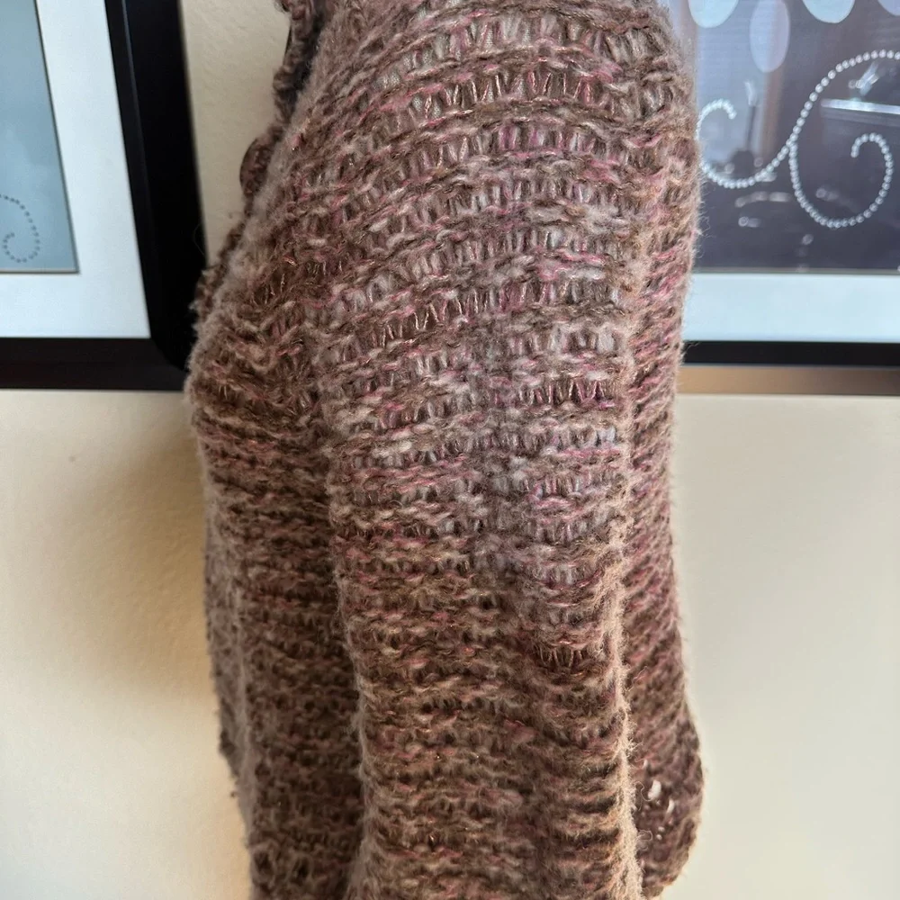 Free People Sweater Cardigan Raspberry and Brown. Size Small